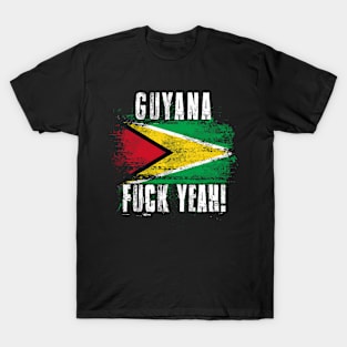 Guyana Fuck Yeah! Wartorn Distressed Flag T-Shirt